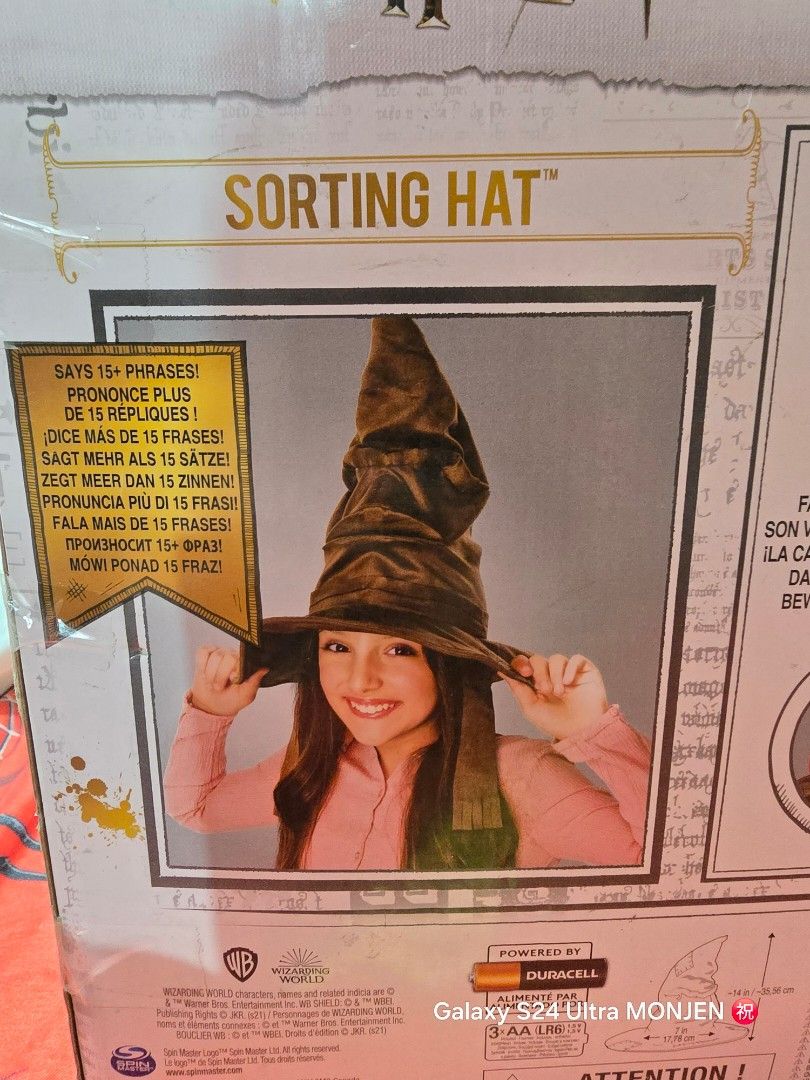 SORTING HAT harry potter 🔥 (Category: Western Merchandise) located in Pasay City. Submitted by monjentoysandcollectibles (Listing ID 1450964155, Image 2). Description: Harry Potter SORTING HAT ⚡️ legit licensed Movie accurate actual size replica 🎬 Working gimmicks talking moving parts ✅️ New Old Stock | Box Not Mint ✅️ Price: 3499 only | PASAY | GCash 💵 Pickup Shipping Lalamove Grab | LBC 🔴.
