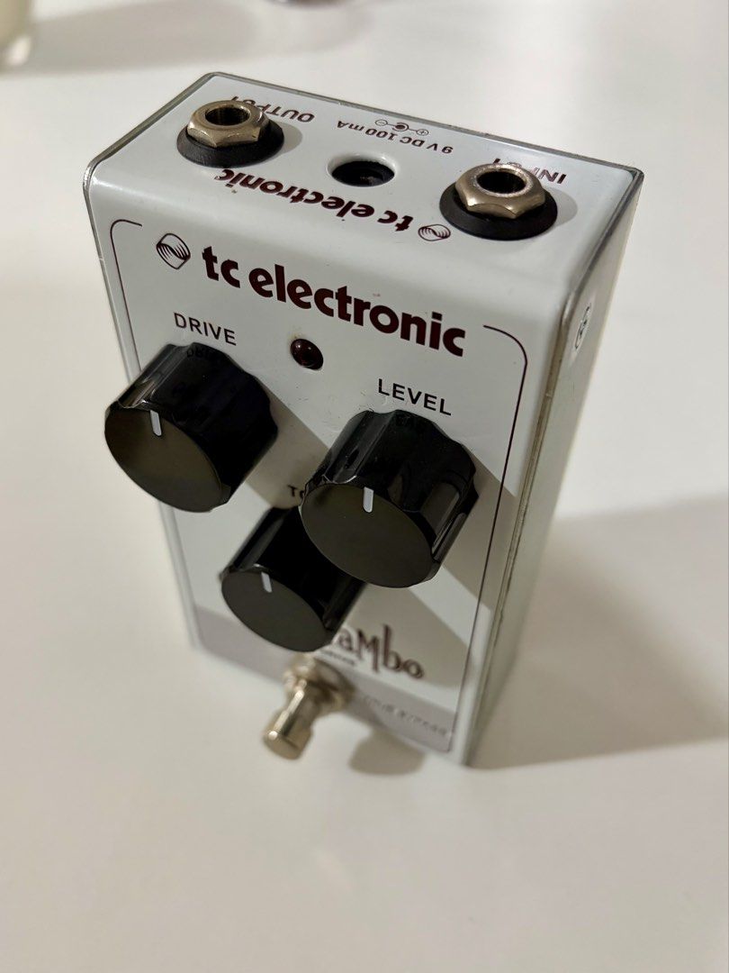 TC Electronic el Mocambo Overdrive Pedal (Category: Musical Instruments) located in Taguig. Submitted by yolac2168 (Listing ID 1451128965, Image 2). Description: - TC Electronic el Mocambo Overdrive guitar pedal - Simple controls: Drive and Level knobs - True bypass for pure signal - Minor cosmetic scuffs on casing - Velcro attached to the bottom for pedalboard mounting - Slightly negotiable - Fully functional and sounds great - Works perfect, no