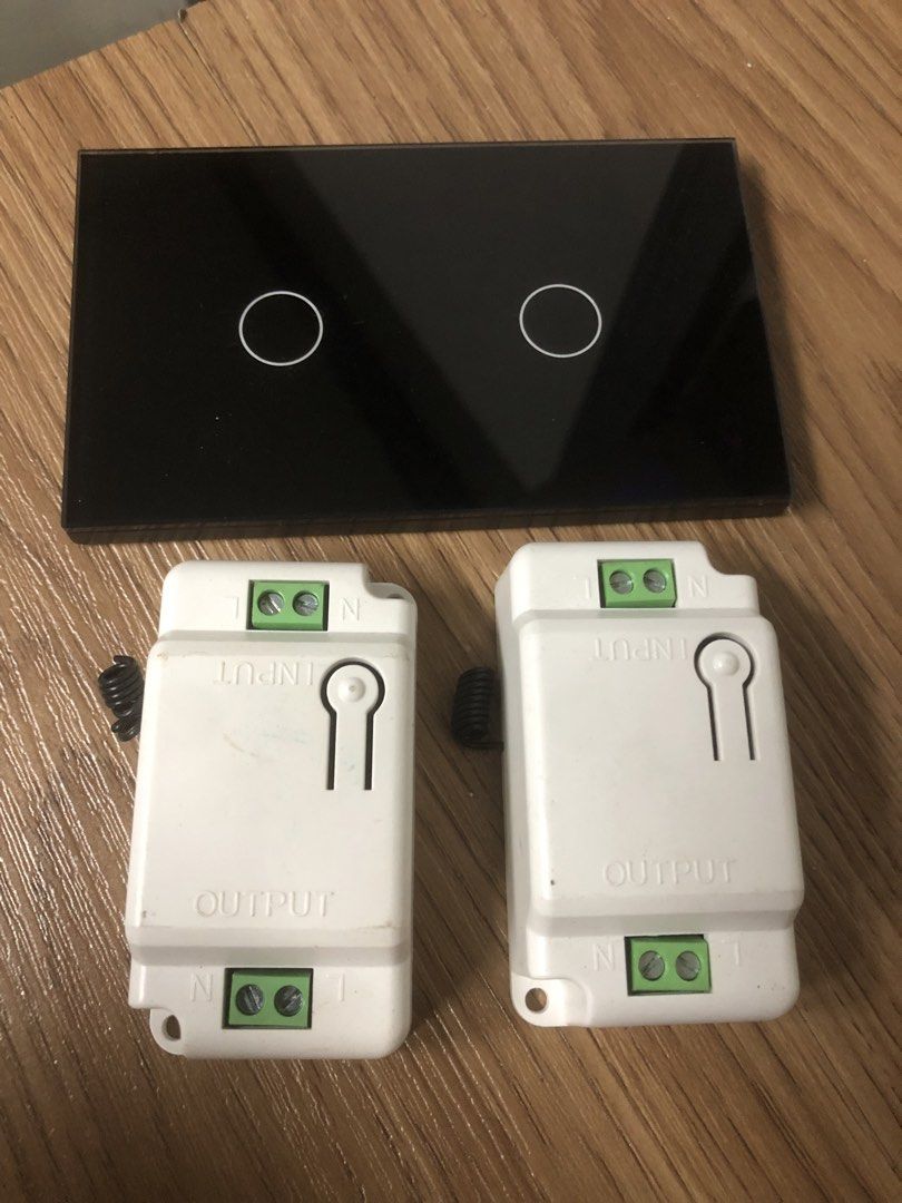 Touch Wireless Switch Light RF433mhz and Controller (Category: Electrical, Adaptors & Sockets) located in Bacoor. Submitted by arvzzy (Listing ID 1450999667, Image 3). Description: FOR SALE 1x 2 Gang (used nitesting lang) 1x 1 Gang (brandnew) 3pcs RF433mhz controller (2 used / 1 new) Location: Garden City Bacoor.