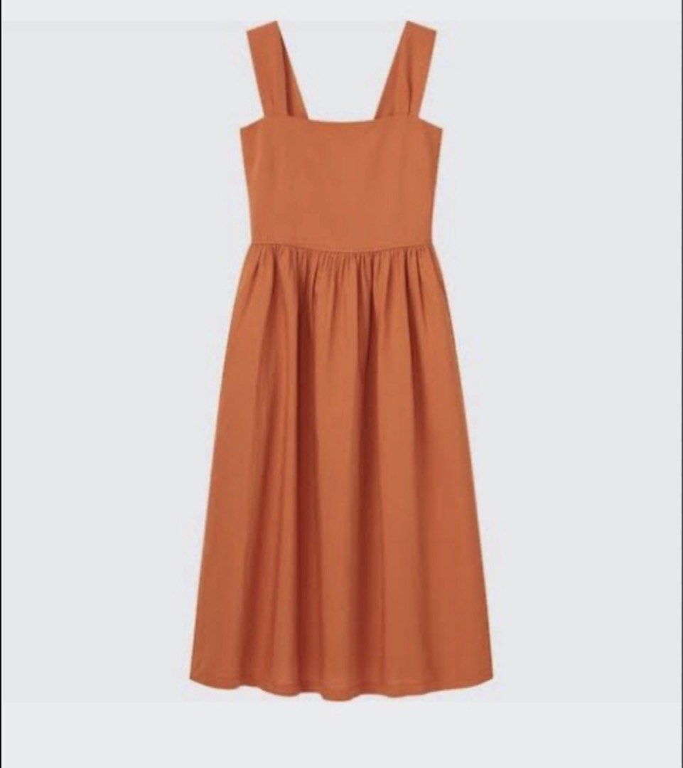Uniqlo Linen Blend Dress (Category: Dresses) located in Bacolod City. Submitted by jenmi_ (Listing ID 1451090861, Image 1). Description: Uniqlo Linen Blend Dress Small Rust color used twice.