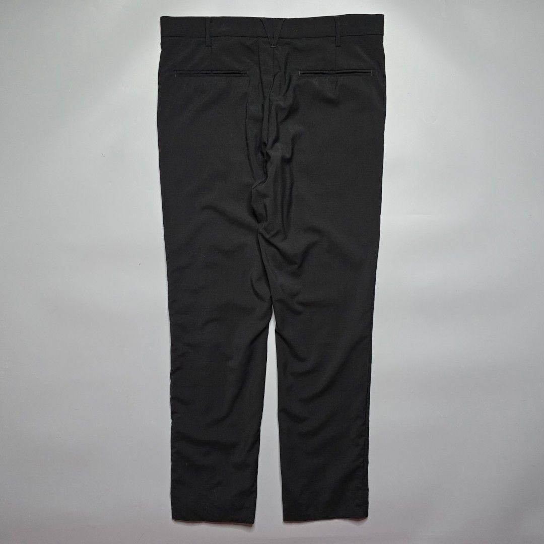 Valentino - Wool Mohair Side Stripe Trousers (Category: Trousers) located in Malabon City. Submitted by buynflex (Listing ID 1451040517, Image 2). Description: Valentino - Wool Mohair Side Stripe Trousers Size 48 Gently Used Very Good Condition Product Information Tapered wool and mohair-blend trousers in navy. Mid-rise. Four-pocket styling. Central creases at front and back. Technical twill trim in navy at outseams. Button-fly. Black-tone hardwa