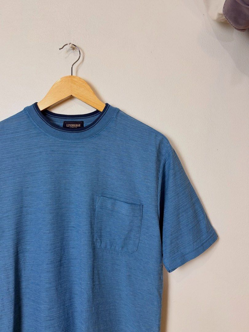 Vintage 90s Lindbergh Concise Textured Tipped Tee (Category: Tshirts & Polo Shirts ) located in Manila. Submitted by recolecta (Listing ID 1451050561, Image 2). Description: Vintage 90s Lindbergh Concise Textured Tipped Tee ₱800 + sf M on tag Length: 26 inches Width (Pit to pit): 19 inches Shoulder Width: 18 inches Sleeve Length: 9 inches - Made in Japan - Structured 65/35 T-C (Tetoron-Cotton) jersey woven with a functional, cooling horizontal ri