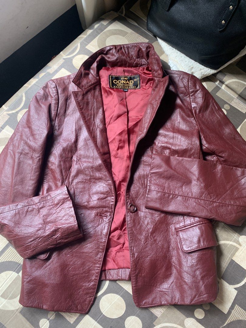 Vintage Conad Burgundy Leather Jacket (Category: Coats, Jackets and Outerwear) located in Malaybalay. Submitted by ribbonette14 (Listing ID 1451104025, Image 1). Description: The price if negotiable if sure buyer..