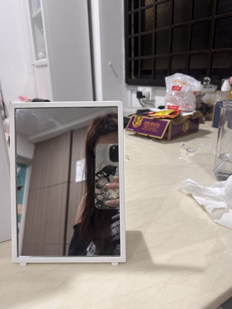 White Rectangular Standing Mirror with Box515721205552271361