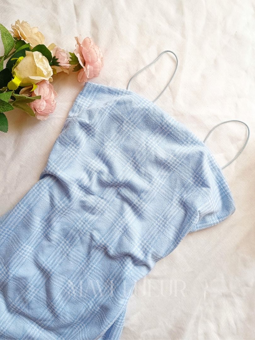 (11) Light Blue Plaid Mini Dress (Category: Dresses) located in Pasig City. Submitted by mavi.lueur (Listing ID 1451291287, Image 3). Description: *see pic for measurements.