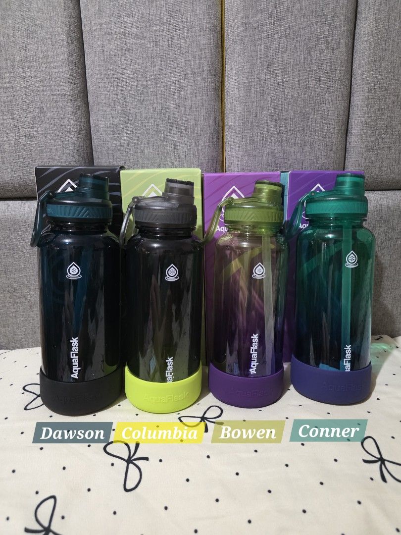AquaFlask Water Bottles - Various Colors (Category: Water Bottles & Tumblers) located in Pasig City. Submitted by jambalaya0905 (Listing ID 1451324110, Image 1). Description: - AquaFlask water bottles for easy hydration on the go. - Includes a convenient built-in straw. - Features a protective silicone base for durability. - Each bottle comes with its original box. - Perfect for daily use, gym, or travel. Below Srp Meetup: Pasig San Joaquin, BGC 