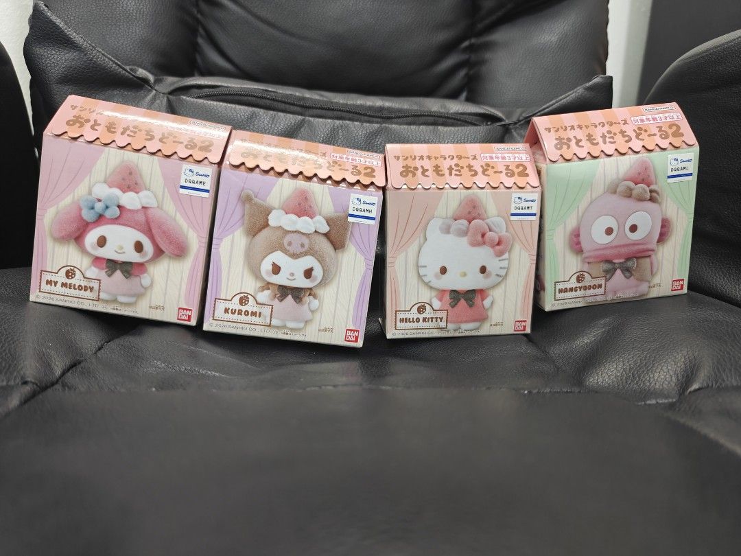 Assorted Blind boxes (Category: Toy Figures) located in Singapore. Submitted by unknown0u0 (Listing ID 1451205541, Image 3). Description: Snoopy on donuts x 2 - $10 each Crayon Shinchan snack figure - $5 Sanrio Blind box: My Melody, Kuromi, Hello Kitty, Hangyoon - $5 each Pokemon Pikachu night scene theme - $12 Rilakkuma keychain watch -$15 Full Set Vipo x PeanutsBakery Plush Keychain blind box - $100 All items are brand new and in original packa