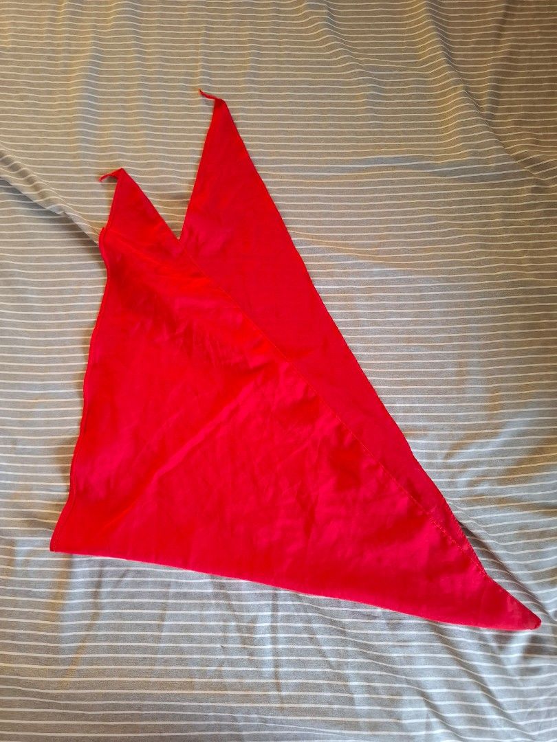 Boys katipunan red pants and scarf (Category: Babies & Kids Fashion) located in Makati City. Submitted by chyna527 (Listing ID 1451131591, Image 2). Description: - Red costume set - Includes pants and matching triangle bandana - Pants feature comfortable elastic waistband - Ideal for parties and dress-up occasions - Ready for its new owner!.
