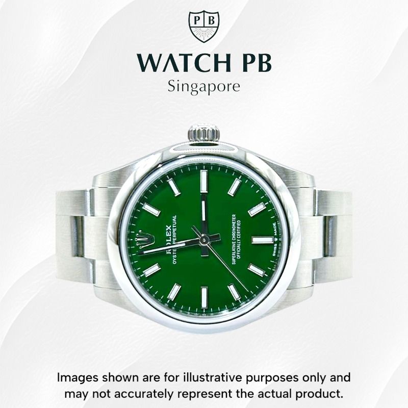 Brand New 2026/07 Rolex Oyster Perpetual 31mm - 277200 Green Dial PB1668 (Category: Watches) located in Singapore. Submitted by watch_playboy (Listing ID 1451212851, Image 1). Description: Brand: Rolex Model: 277200 (PB1668) Condition: Brand New Dial: Green Case Diameter: 31 mm Material: Stainless Steel Original box: Yes Original cert/papers: Yes (with White Tag) Dated: 2026/07 Warranty: 5 Years International Warranty from Original Date of Purcha