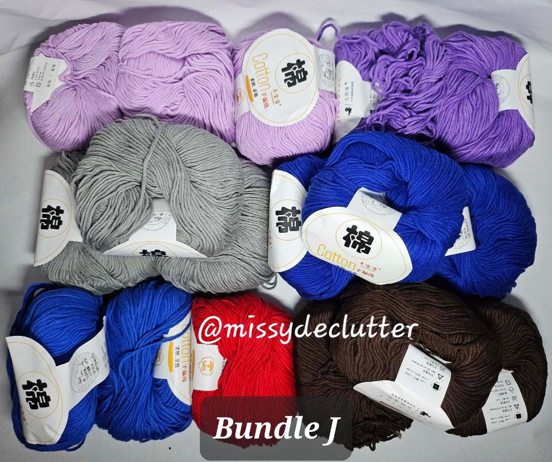 Bundle of soft cotton yarn (Category: Craft Supplies & Tools) located in Makati City. Submitted by missydeclutter (Listing ID 1451322452, Image 1). Description: Rush sale/quit business/moving out (until July 25 only) !!! Bundle J Soft cotton milk fiber yarn. 10-ply. 100g per ball. Total of 17 balls in various colors. Can get discounted price if availed with other yarn bundles. Message for more details. Cash if meet-up. Payo if delivery via SDD. S