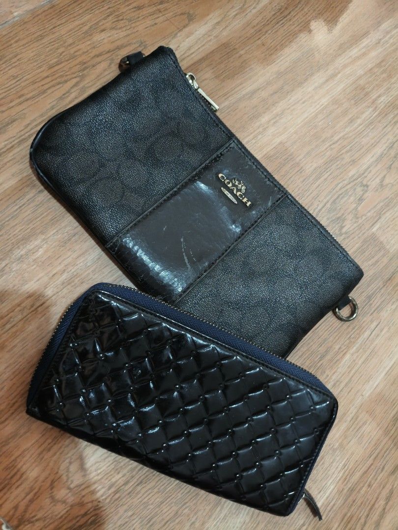 Buy 1 Take 1 walelt Set F (Category: Luxury Bags & Wallets) located in Valenzuela. Submitted by emotika (Listing ID 1451323178, Image 1). Description: - Two chic black wallets perfect for organizing your essentials. - Coach wallet features signature C print and elegant patent leather accent. (flaws crack on some part) - Quilted wallet with secure zipper closure keeps your items safe. - Both wallets offer excellent organization for your daily need
