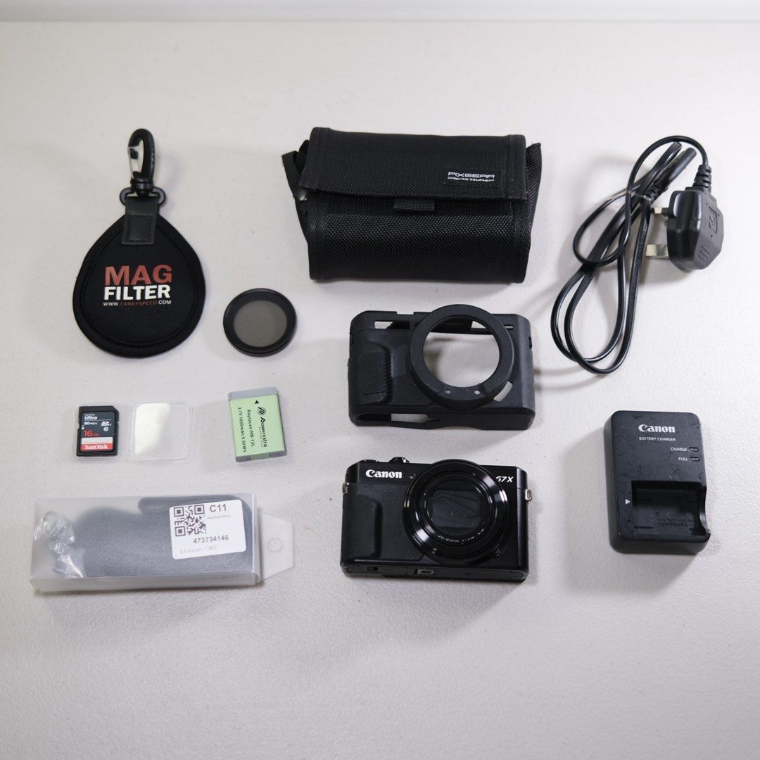 Canon PowerShot G7 X Mark II 20.1 MP Digital Camera (Category: Cameras) located in Tarlac. Submitted by thecouclub (Listing ID 1451241284, Image 2). Description: FOR SALE Canon PowerShot G7 X Mark II 20.1 MP Digital Camera ⚠️ FLASH NOT WORKING ₱35,990 𝘾𝙊𝙉𝘿𝙄𝙏𝙄𝙊𝙉: Secondhand. Flash NOT working. All buttons and dials working. Clean sensor and lens. 𝘽𝙊𝘿𝙔 𝘾𝙊𝙎𝙈𝙀𝙏𝙄𝘾𝙎: 8.5/10. Minor signs of usage. Minor screen scratches. Please see