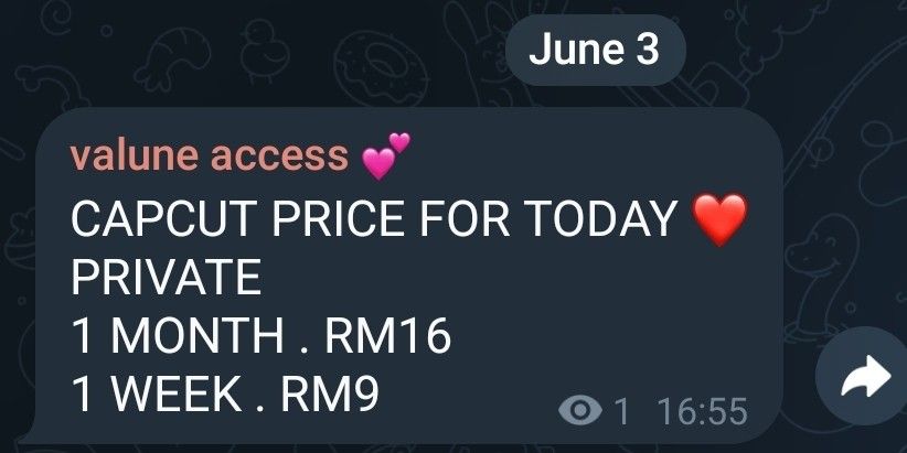 Capcut Pro (Category: Store Credits) located in Kuala Lumpur. Submitted by freetree_72b9cf (Listing ID 1451207944, Image 1). Description: for fast reply can direct ws 0️⃣1️⃣1️⃣3️⃣9️⃣1️⃣2️⃣1️⃣0️⃣1️⃣1️⃣.