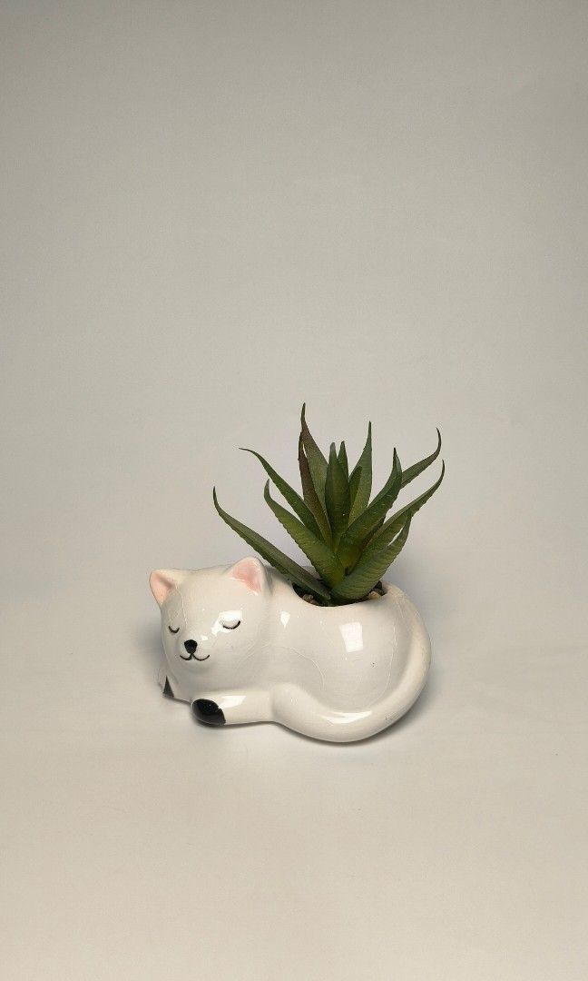 Cat decor w/ artificial plant (Category: Artificial Plants & Flowers) located in Cavite. Submitted by phtmt (Listing ID 1451303907, Image 1). Description: These are factory pull-out items, so minor imperfections or flaws may be present. Please manage your expectations..