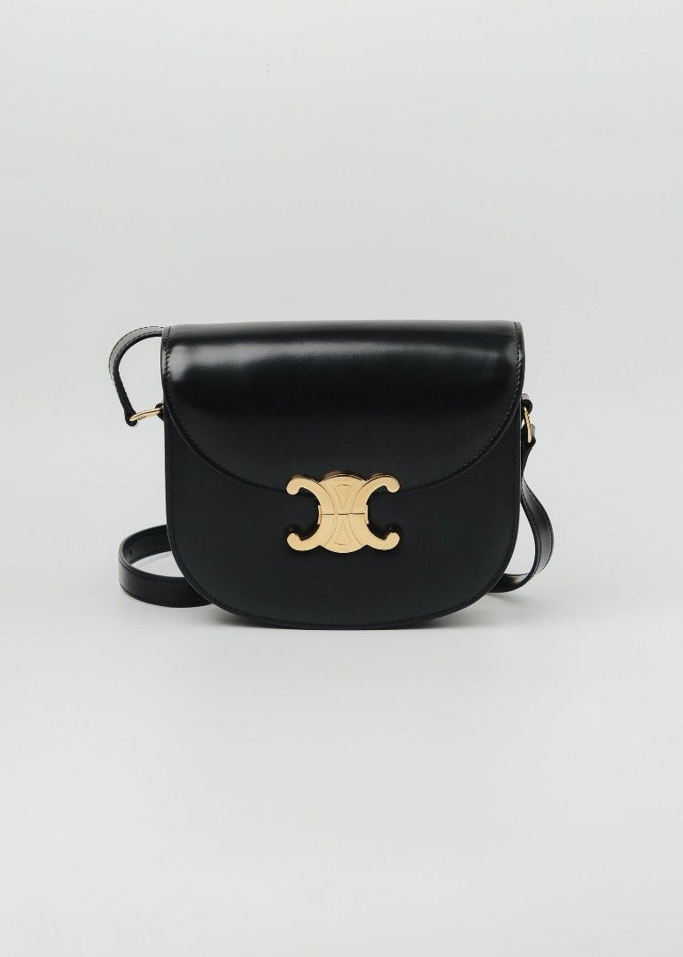 Celine Triomphe Besace Clea Sling Bag (Category: Luxury Bags & Wallets) located in Manila. Submitted by windsorfinery (Listing ID 1451136293, Image 1). Description: Celine Triomphe Besace Clea flap leather sling bag Inclusions: Dust bag, care card Cash Price: ₱95,000 Layaway Price: ₱105,000.