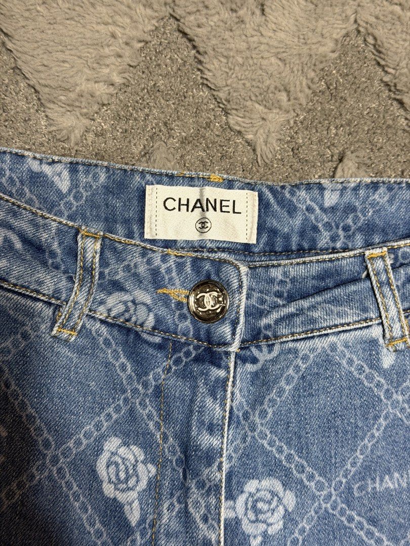 Chanel - 23A Camelia Monogram Flared Denim Jeans (Category: Jeans) located in Cavite. Submitted by commoncourtesy (Listing ID 1451137519, Image 2). Description: Size 36 FR .