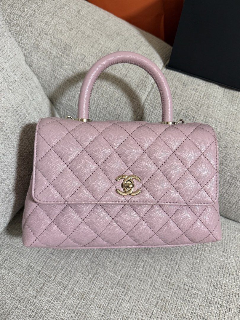 Chanel Coco Handle Small (Category: Luxury Bags & Wallets) located in Quezon City. Submitted by _cherryontop_ (Listing ID 1451299819, Image 1). Description: small coco handle in lilac ghw microchip embed like new Full set.