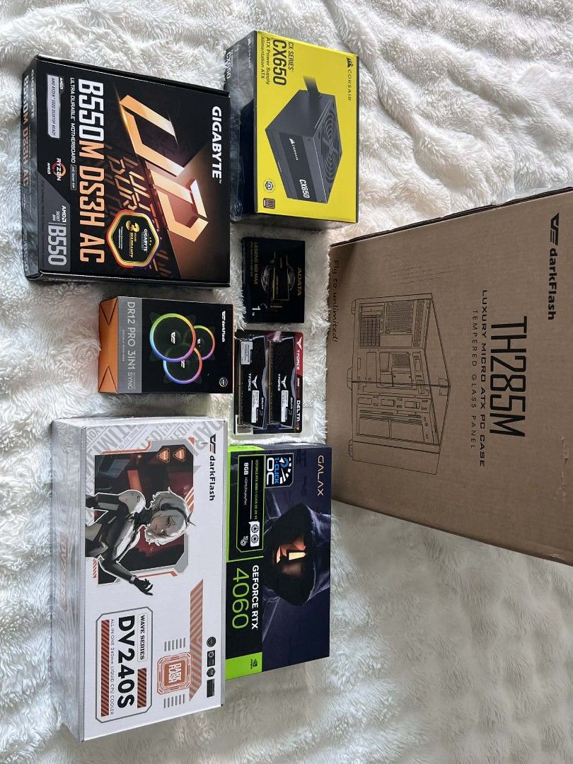 COMPUTER SET (Category: Desktops) located in Quezon City. Submitted by Skidbladnir (Listing ID 1451226463, Image 1). Description: OPEN FOR TRADING [Ryzen 7 5700X + RTX 4060 Full Gaming Set 🚀 ​Price: 53,000 ​Selling my complete, well-maintained gaming setup. Perfect for competitive gaming (Valorant/CS2), streaming, or heavy video editing. Everything is plug-and-play! ​🖥️ SYSTEM SPECIFICATIONS: ​CPU: AMD Ryzen 7 5700X (8 Cores, 16 Threads) ​GPU: 