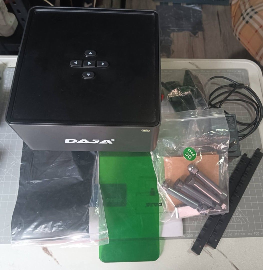 DAJA Laser Engraving Machine (Category: Office & Business Technology) located in Manila. Submitted by itsleah02 (Listing ID 1451141953, Image 1). Description: - DAJA laser engraving machine - Includes all accessories shown in photos - Power cable and remote control included - Ideal for personalizing items - Easy to set up and use.