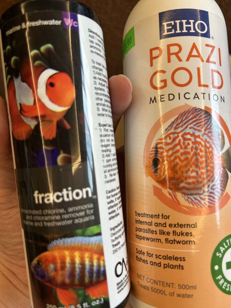 Discus buffer (Category: Homes & Other Pet Accessories) located in Singapore. Submitted by youngforest.16a6b8 (Listing ID 1451182303, Image 3). Description: Half bottle left. Throw in used anti chorline and Prada gold, less than half bottle left .