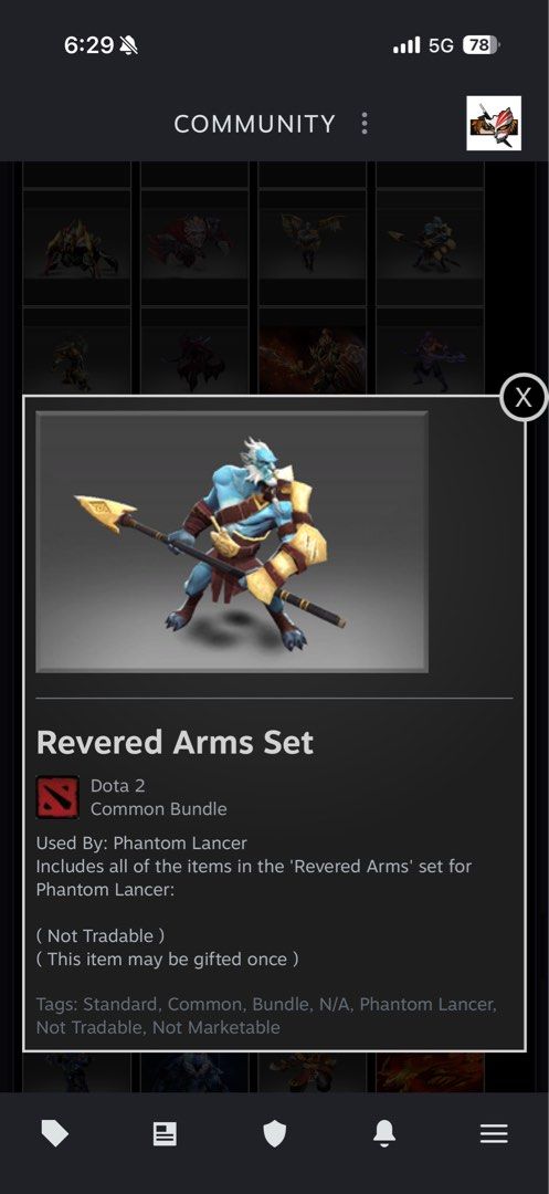 Dota 2 - Assorted Bundle (Category: In-Game Products) located in Singapore. Submitted by .smileydeal. (Listing ID 1451241897, Image 2). Description: $2 each.