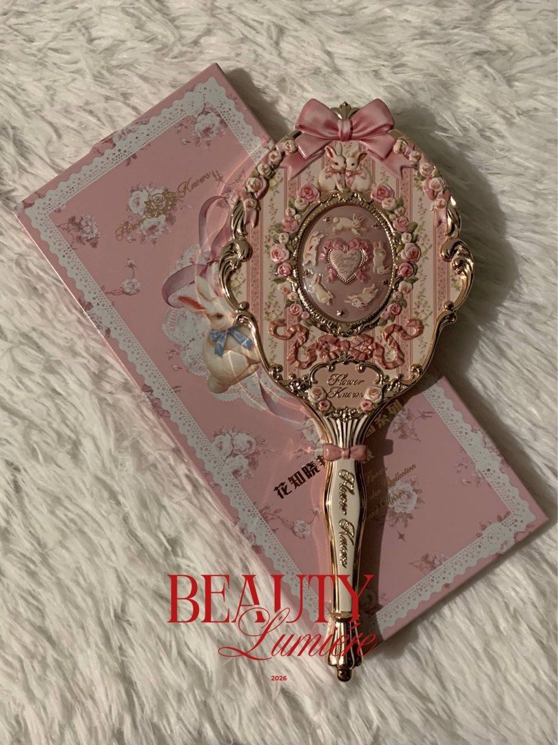 Flower Knows Bunny Garden Hand Mirror (Category: Makeup) located in Quezon City. Submitted by beaxcoreene. (Listing ID 1449387006, Image 1). Description: Color: Pink MOD: Lalamove / JNT MOP: Gcash Location: Quezon City, North Caloocan - 100% authentic flower knows - brand new and sealed - never been used - price is fixed! - pm me for more details and pics.