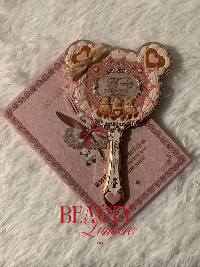 Flower Knows Sweetie Bear Hand Mirror (Category: Makeup) located in Quezon City. Submitted by beaxcoreene. (Listing ID 1449387659, Image 1). Description: Color: Pink MOD: Lalamove / JNT MOP: Gcash Location: Quezon City, North Caloocan - 100% authentic flower knows - brand new and sealed - never been used - price is fixed! - pm me for more details and pics.