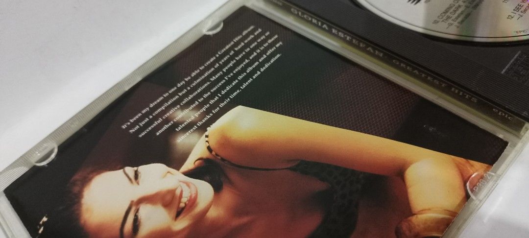 Gloria Estefan Greatest Hits CD (Category: CDs & DVDs) located in Manila. Submitted by jeannetteyago (Listing ID 1451277899, Image 3). Description: - Gloria Estefan Greatest Hits CD - Features all her popular songs - Perfect for fans and music lovers - Disc is clean and plays well.