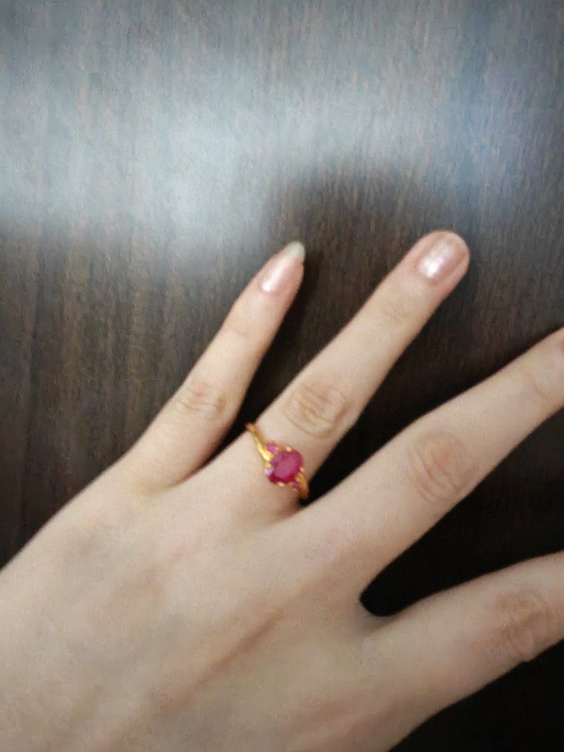 Gold plated Ruby ring (Category: Rings) located in Singapore. Submitted by keikei2008 (Listing ID 1451222899, Image 2). Description: very nice pigeon blood colour!.