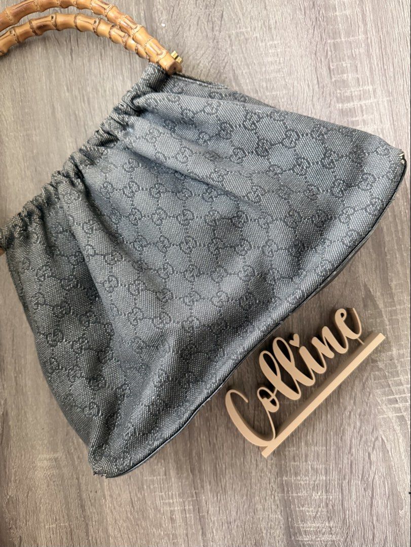 Gucci GG Monogram Denim Bamboo Handle Handbag (Category: Luxury Bags & Wallets) located in Los Banos. Submitted by collineam_ (Listing ID 1451208878, Image 2). Description: - Guaranteed Authentic - Very good condition - Vintage (Tom Ford Edition Year 1998).
