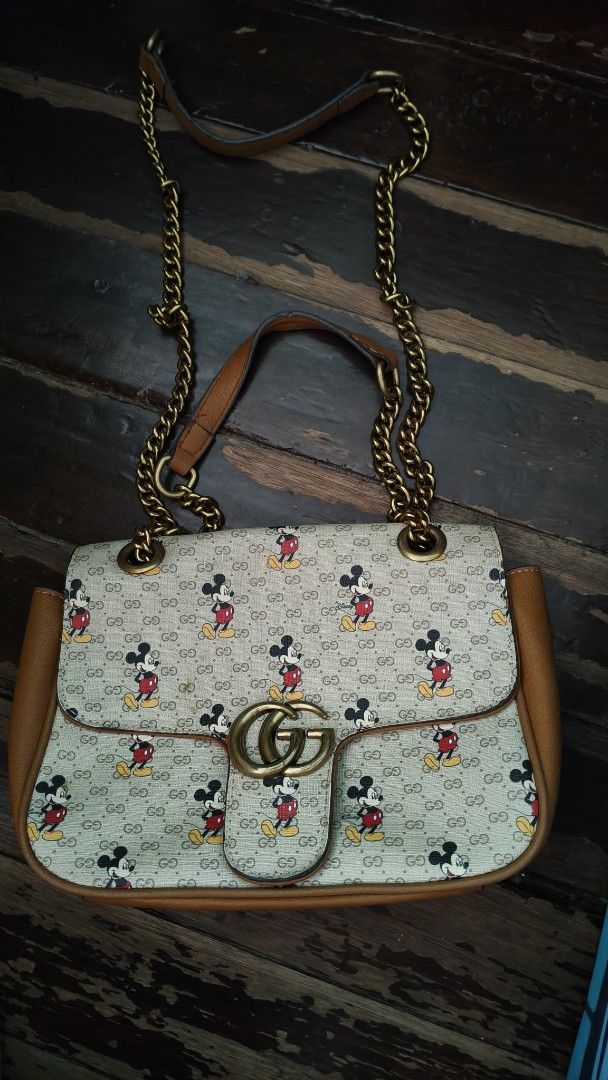 Gucci x Disney Mickey Mouse Shoulder Bag (Category: Luxury Bags & Wallets) located in Quezon City. Submitted by morningstar_52 (Listing ID 1451174352, Image 1). Description: - once used tas nakatambak na lang - no major flaws.