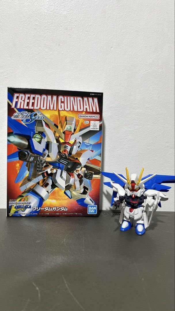 GUNDAM SD Freedom Gundam (Category: Gundam & Model Kits) located in Mandaluyong City. Submitted by christiandeclutterer (Listing ID 1451290334, Image 3). Description: GUNDAM SD Freedom Gundam - built - comes with box - no issues - all stickers and parts attached Location: Mandaluyong Delivery: Lalamove.