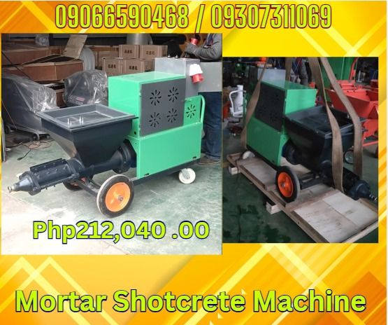 High-Pressure Cement Spraying Machine for Precise and Fast Application (Category: Construction Tools & Equipment) located in Caloocan City. Submitted by luckystar.162567 (Listing ID 1451163789, Image 1). Description: Electric Mortar Spraying Machine Model 511 Dimensions 1.7* 0.6*1.1M Motor Power 7.5kw The maximum passing particle ≤4mm Conveying height 15-20m Conveying Distance 30-40m Voltage 380v three phase（customiz ed） Spraying area 180㎡-200㎡/h