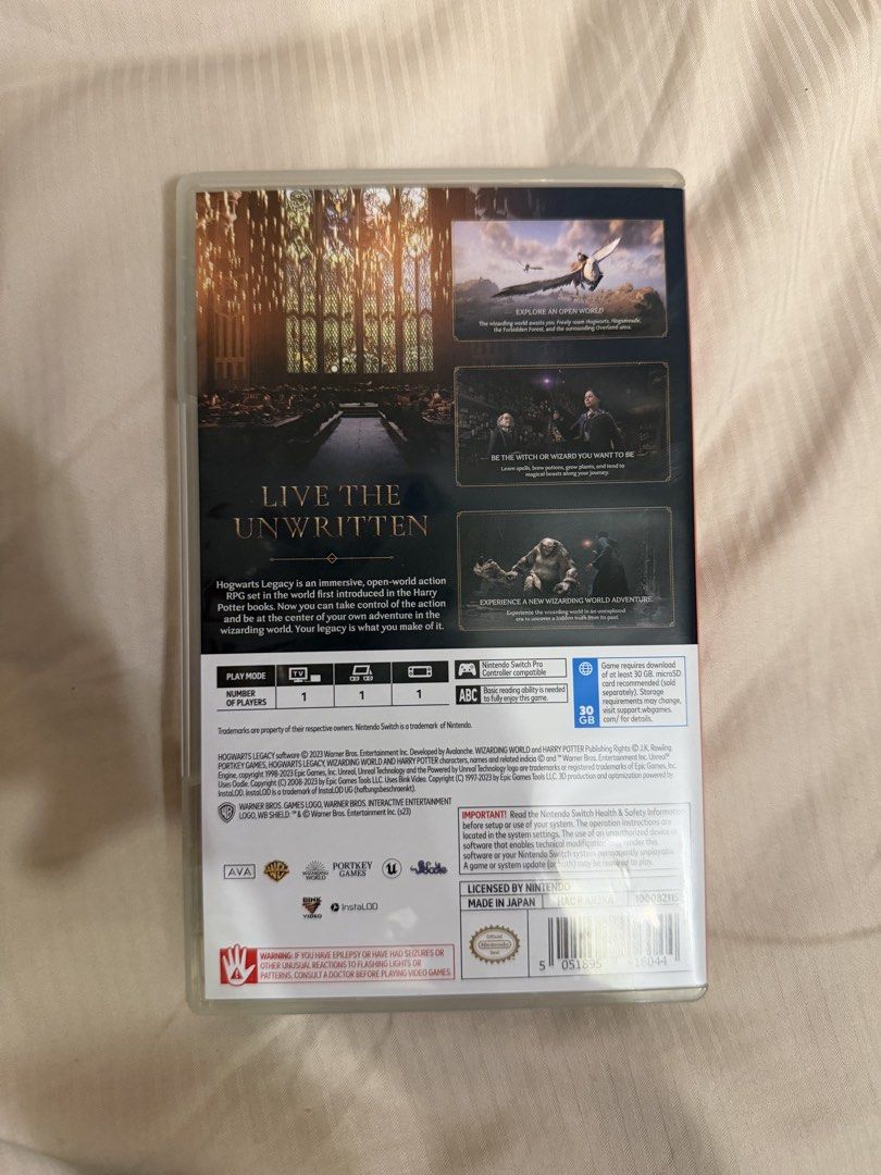 Hogwarts Legacy Nintendo Switch Game (Category: Nintendo) located in Quezon City. Submitted by lizellescloset (Listing ID 1451302593, Image 3). Description: - Hogwarts Legacy for Nintendo Switch - Explore the wizarding world as a witch or wizard - Immersive open-world RPG experience - Master magical spells and potions - Battle dark wizards - Live the unwritten story - Download required (see back for details) - RFS: used once only. not a fan of RP