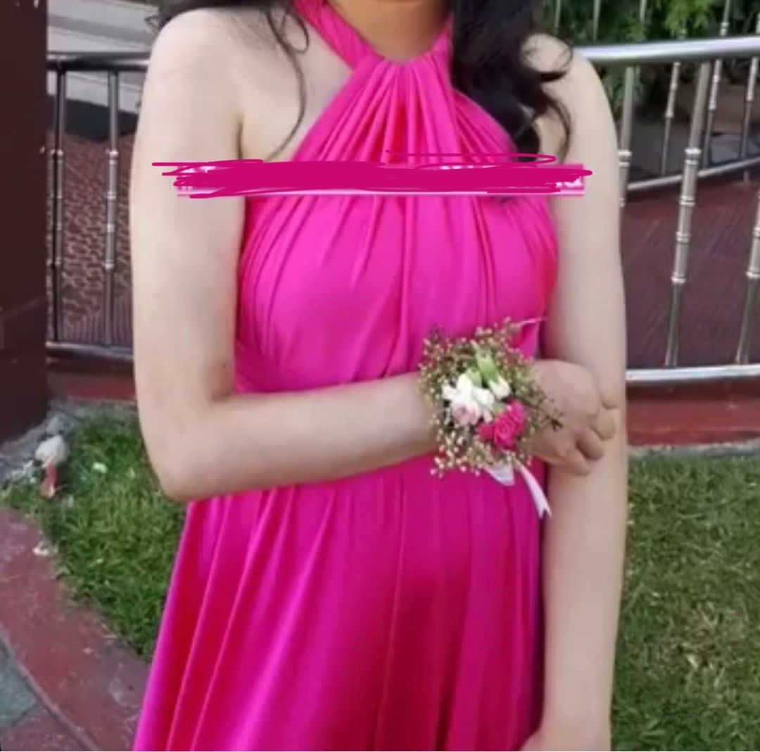 Hot Pink Infinity Dress Gown (Category: Dresses) located in Paranaque City. Submitted by macabelli (Listing ID 1451245360, Image 1). Description: - Vibrant hot pink infinity dress / gown - Can be styled many ways - Ideal for events, weddings, debut, and parties - One size fits most due to adjustable wrap style - Selling as it's no longer needed.