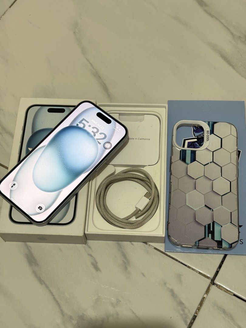 Iphone 15 (Category: iPhone 15 Series) located in Caloocan City. Submitted by joshua.cruz21 (Listing ID 1451290153, Image 3). Description: FOR SALE OR SWAP IPHONE 15 BLUE 128GB 82BH Ntc Approved Openline Allworking Unli check unli reset No history of repair inclusion: Unit,Case,Cord,Box, Tempered, Cam Lens Protector North Caloocan.