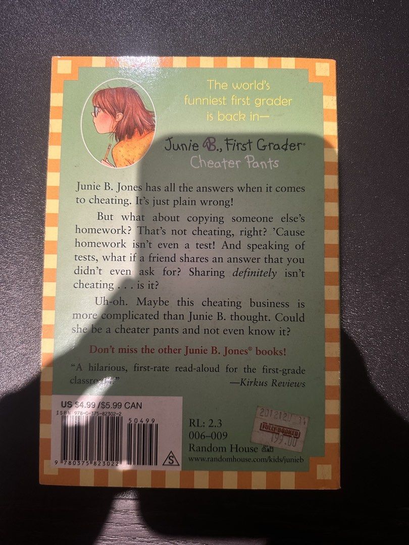 Junie B., First Grader: Cheater Pants by Barbara Park (Category: Children's Books) located in Quezon City. Submitted by kl.secondhand (Listing ID 1451312198, Image 2). Description: - Junie B. Jones in Cheater Pants! - Teaches about cheating in a fun way. - Ideal for first graders and young readers. - Hilarious and engaging story. - Published by Random House..
