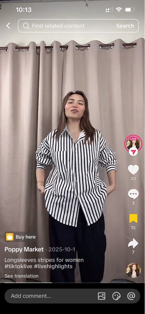 L10 Black BKK Striped Longsleeves (Category: Longsleeves) located in Legazpi City. Submitted by alittlerandom (Listing ID 1450905776, Image 1). Description: ✨ Declutter✨ Only used for live selling purposes. https:// vt.tiktok .com/ZS9rhCF7RjuBc-u2D7L/ (Remove spaces to check reviews of the product) Length: 27.5 in Bust: 34-46 in Materials: Cotton Silk .