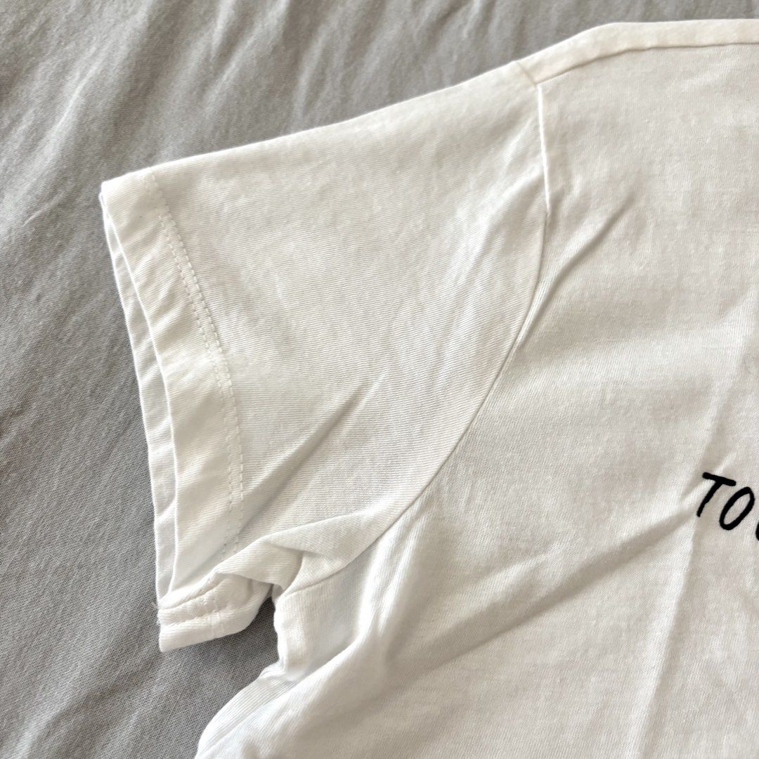 NEW MANGO Basic White Statement Tee T-Shirt (Category: Shirts) located in Quezon City. Submitted by _crackle_ (Listing ID 1451156348, Image 3). Description: - Never been used before - Comes with original tags - Collar is slightly yellow (as seen in the last photo EUR S/USA XS.