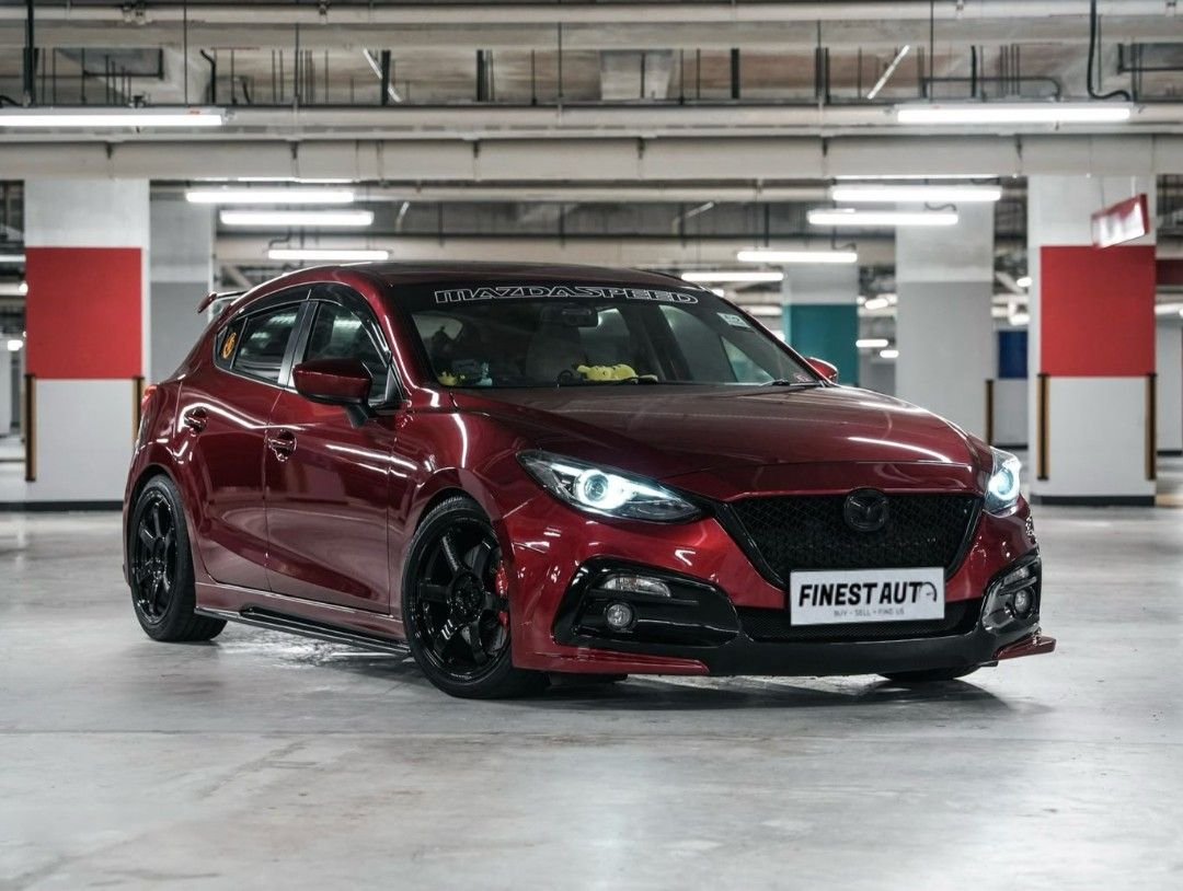 Mazda 3 Hatchback 2.0 (A) (Category: Used Cars) located in Singapore. Submitted by lobangking1818 (Listing ID 1430278630, Image 2). Description: Rare 2.0L Skyactiv Engine Hatchback variant, paired with renowned Mazda Skyactiv 6AT. custom forged carbon steering wheel paddle shifter 1 pair of SSCUS Bucket Seats TE37 18" Rims Brembo Big Brake Kit Soul Red Paintwork Knightsport Bodykit Very well taken care of, meticulously maintained, many crucial we