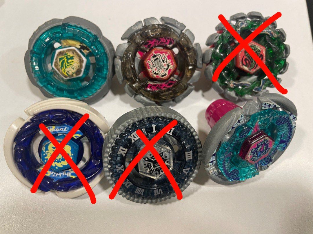 Metal Fight Beyblade (Category: Action & Battle Toys) located in Taguig. Submitted by clonedbricks (Listing ID 1427917357, Image 1). Description: Selling Metal Fight Beyblade collection! *AVAILABLE* - Dark Wolf - P399 - Rock Leo - P499 (BIB) - Flame Byxis - P699 - Metal Face Bolts - P499 take all - Light Launchers - P99 to P199 each - Launcher Grip (Black) - P399 *SOLD* - Wind Aquario - P3,999 (BIB) - Basalt Horogium - P999 - Poison Serpent - P44