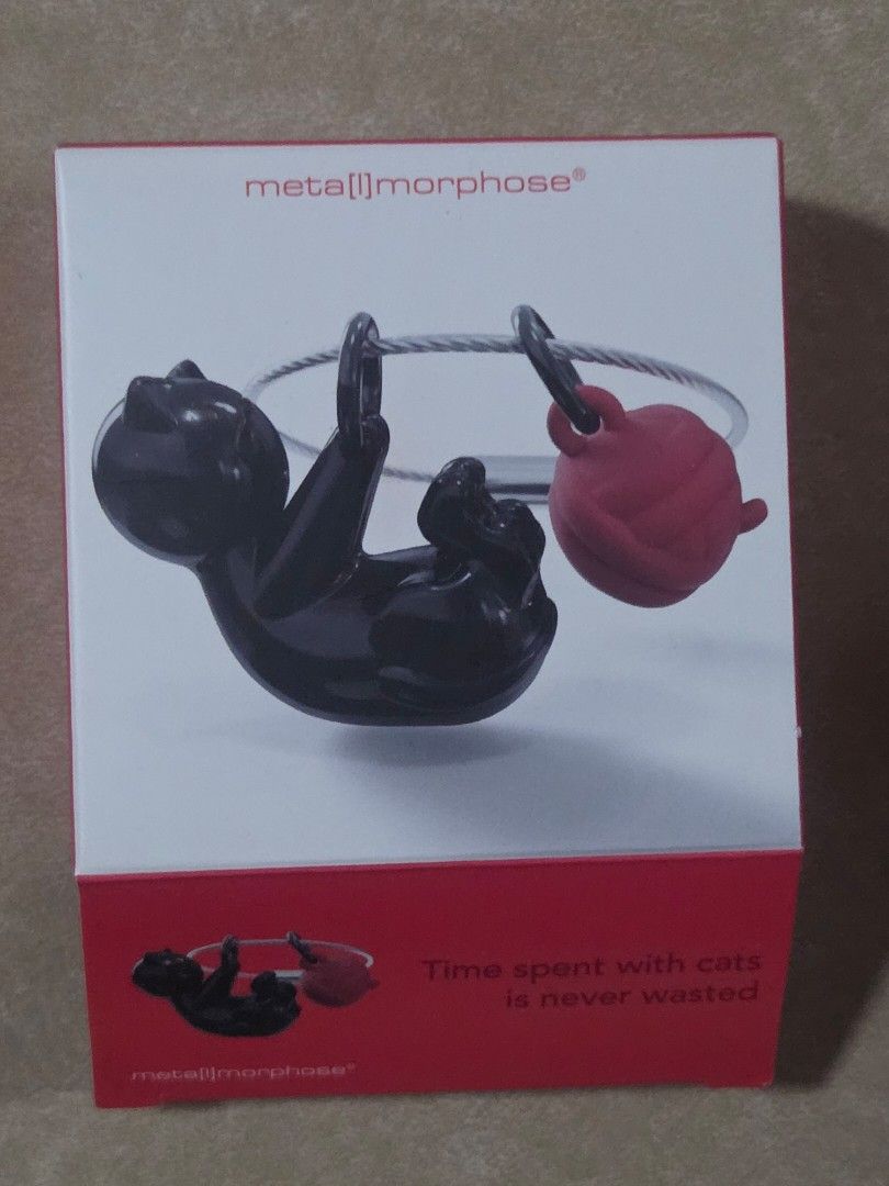 META[l]MORPPHOSE PLAYING CAT KEYRING -BLACK (Category: Craft Supplies & Tools) located in Quezon City. Submitted by carsenmktg (Listing ID 1451310911, Image 1). Description: META[l]MORPPHOSE PLAYING CAT KEYRING -BLACK Guaranteed authentic. Brand new in box. Packaging quote: Time spent with cats is never wasted Material: Zinc-Alloy Key Ring Steel cable - Black painted + Silicone red 7.3 cm x 4.8 cm x 1.5 cm Meta[l]morphose Playing Cat Keyring feat