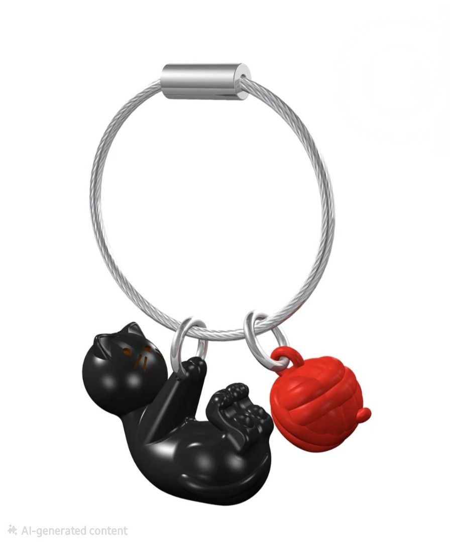 META[l]MORPPHOSE PLAYING CAT KEYRING -BLACK (Category: Craft Supplies & Tools) located in Quezon City. Submitted by stuffiesetc (Listing ID 1451311292, Image 1). Description: META[l]MORPPHOSE PLAYING CAT KEYRING -BLACK Guaranteed authentic. Brand new in box. Packaging quote: Time spent with cats is never wasted Material: Zinc-Alloy Key Ring Steel cable - Black painted + Silicone red 7.3 cm x 4.8 cm x 1.5 cm Meta[l]morphose Playing Cat Keyring fea