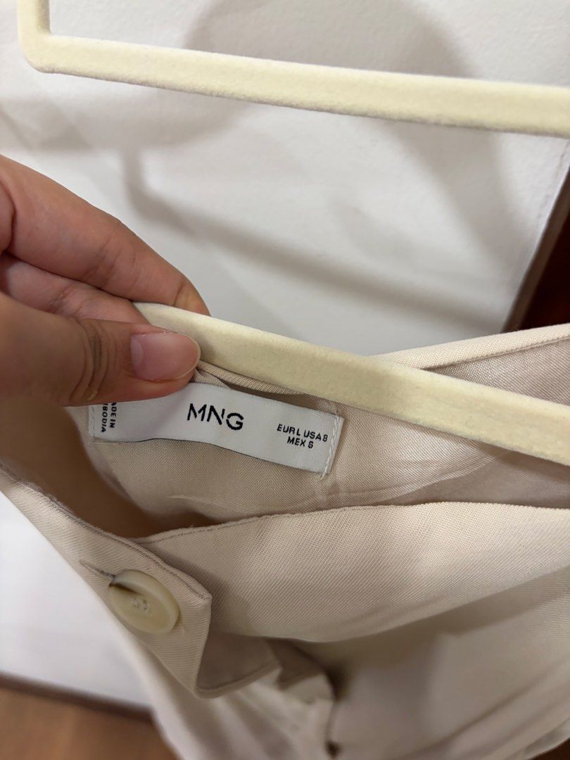 MNG Beige Button-Front Sleeveless Dress (Category: Dresses) located in Davao. Submitted by _casells (Listing ID 1451181843, Image 2). Description: - Cute beige dress from MNG - Sleeveless design - Button-front detail - Square neckline -Used twice 😅.