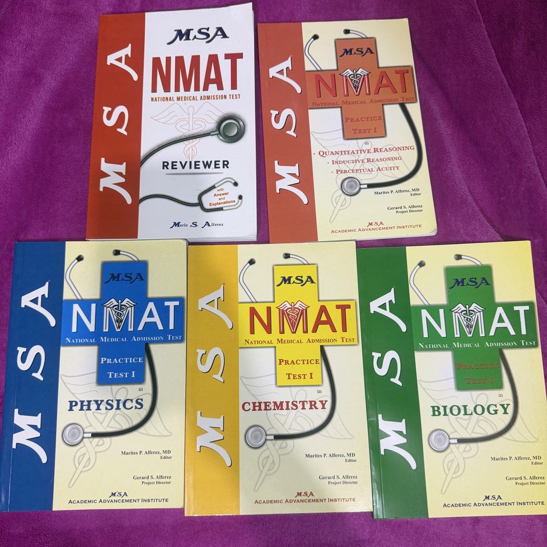 MSA NMAT Reviewer (Category: Textbooks) located in Santa Rosa. Submitted by cheesyyybacon (Listing ID 1451296337, Image 1). Description: wts lfb selling MSA NMAT reviewer full set (with physics, chemistry, biology, quantitative reasoning/IR/PA and NMAT Reviewer) condi: Like new but has few pencil marks P 950 + shipping fee mod: jnt or lalamove loc: laguna/cavite.