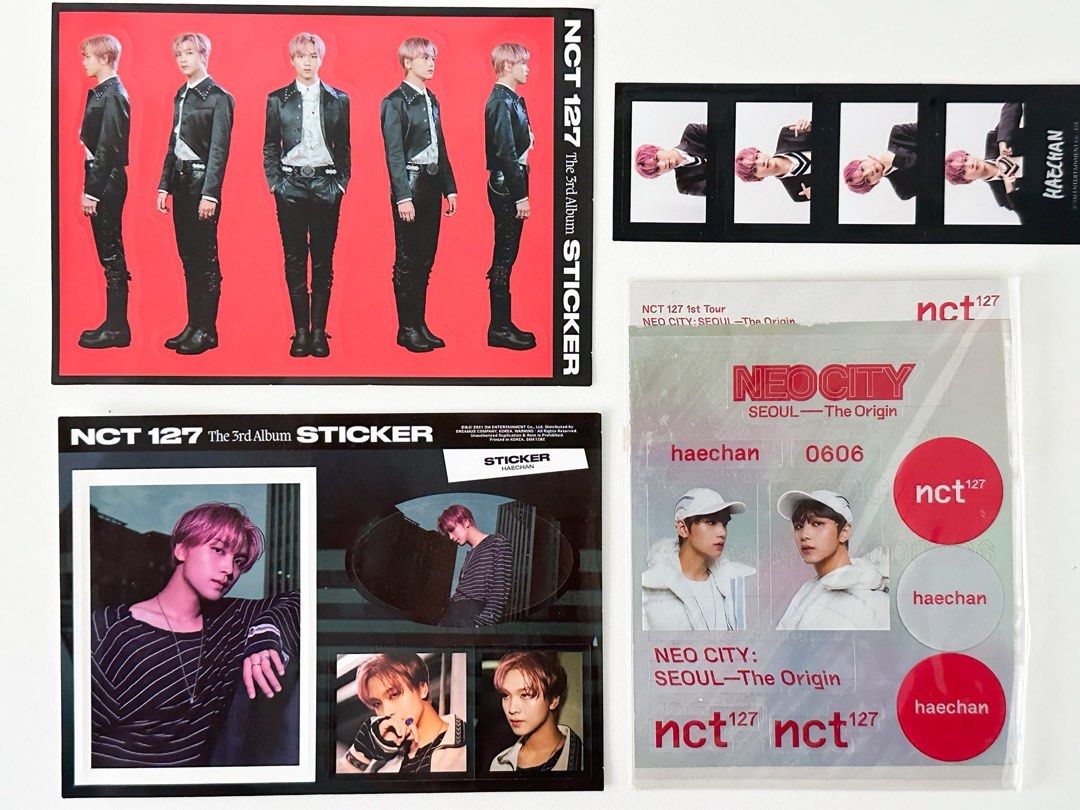 NCT HAECHAN sticker sets all official sold as set (Category: K-Wave Merchandise) located in Daet. Submitted by dear_name (Listing ID 1451205515, Image 1). Description: full transaction info: yj--wy.carrd.co sold as set location: bicol payment: gcash delivery: J&T (discounted via voucher app) packing fee: 20 php unless bulky reservation: 5 days shipping: one week after payment all items are also posted on x/twt: @yj__wy (proof of transactions are 