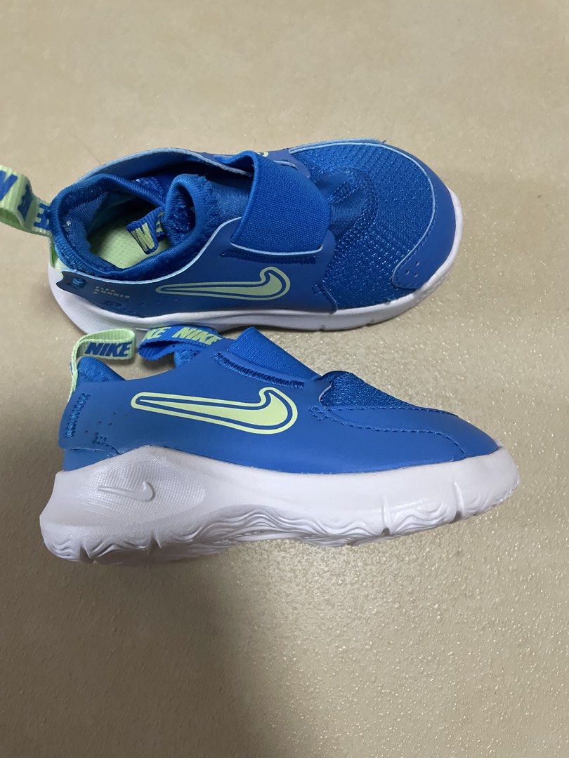 Nike Flex Runner 3 Toddler Shoes Blue (Category: Babies & Kids Fashion) located in Quezon City. Submitted by declutter-jen (Listing ID 1451262900, Image 2). Description: - Blue Nike Flex Runner 3 shoes for toddlers - Size 6C, Euro 22 - Easy slip-on design with hook-and-loop strap - Features a light green Nike swoosh and heel tab - Durable sole with excellent grip pattern - Ideal for active toddlers.