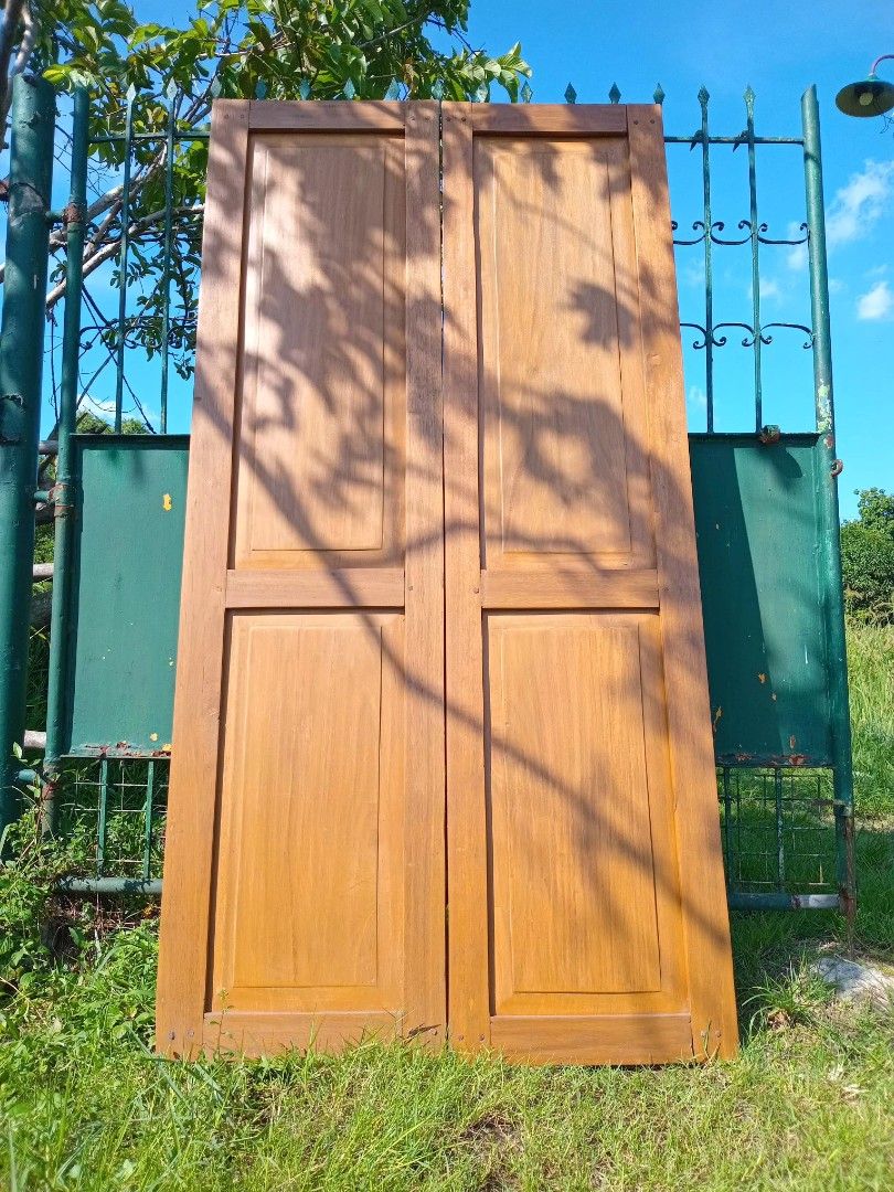 Old Century Paypay Doors (Category: Locks, Doors & Gates) located in San Fernando. Submitted by josephtanjuaquio (Listing ID 1451208049, Image 1). Description: Old Century Paypay Doors 20in x 295cm per panel Exellent condition Intact frames Wood stain finish (Restored) DM/PM for interested 📩 We ship nationwide Please like and follow our Facebook page "Kalumaan Antiques Shop Atbp." God Blessed Y'all 🙌 🙏.