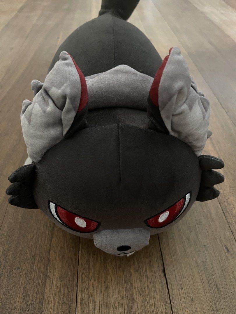 Original Aphmau Meemeow Collection Stuff toy (Category: Plushies & Soft Toys) located in Manila. Submitted by thriftea (Listing ID 1451175362, Image 2). Description: This gray werewolf plush toy is part of the Aphmau MeeMeows collection and features distinct red embroidered eyes.