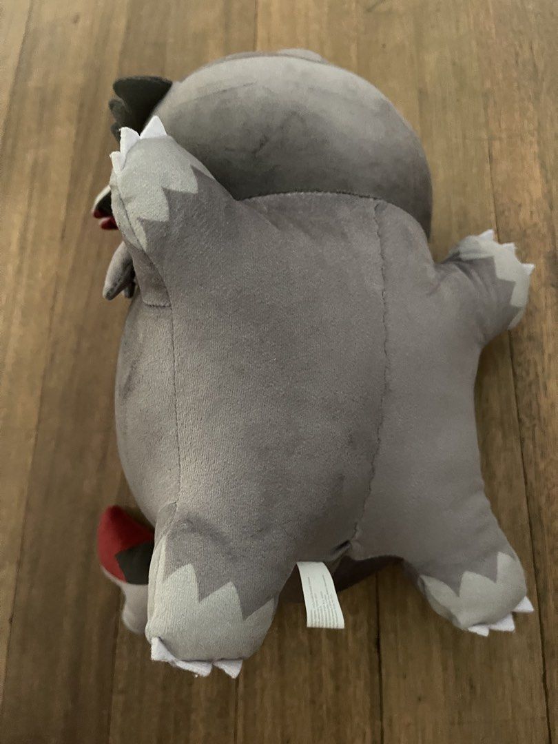 Original Aphmau Meemeow Collection Stuff toy (Category: Plushies & Soft Toys) located in Manila. Submitted by thriftea (Listing ID 1451175362, Image 3). Description: This gray werewolf plush toy is part of the Aphmau MeeMeows collection and features distinct red embroidered eyes.